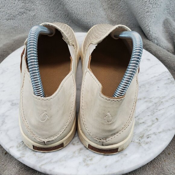OluKai Shoes Womens Size 8 Tan Mesh Textile Pehuea Slip On Casual Sneakers - Picture 5 of 9
